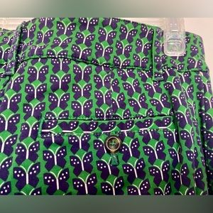 ANTHROPOLOGIE Kelly green pants with navy butterflies.  Fun summer pants!